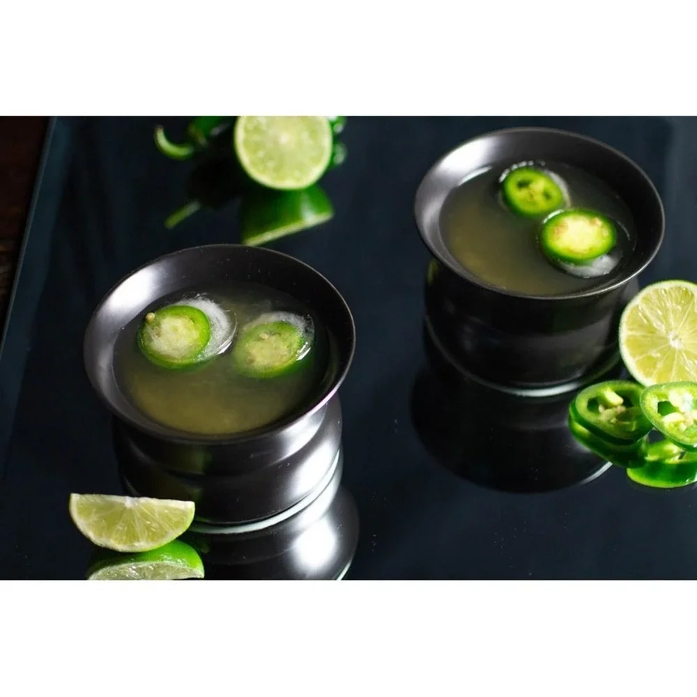 The Oaxaca Tequila & Mezcal Glass Volcanic Ash Finish Set of 2 glasses